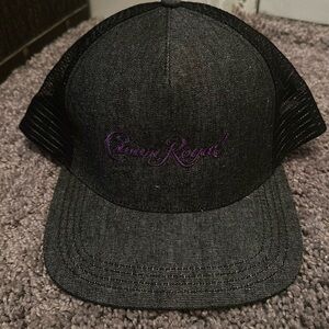 Crown Royal baseball cap dark gray mesh black adjustable never been worn no tags